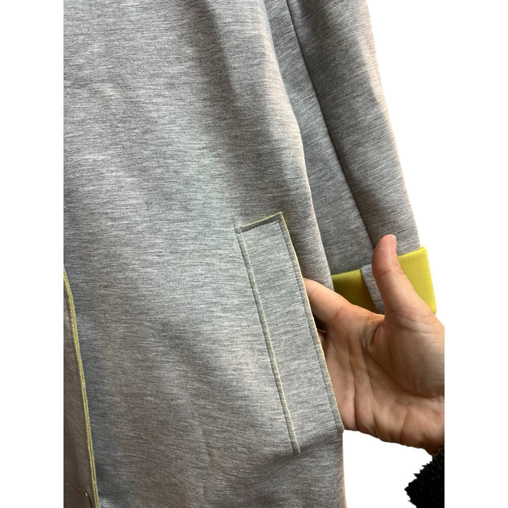 Carolina Belle Montreal Long Gray Duster Coatigan Gray Yellow Medium - Picture 5 of 10